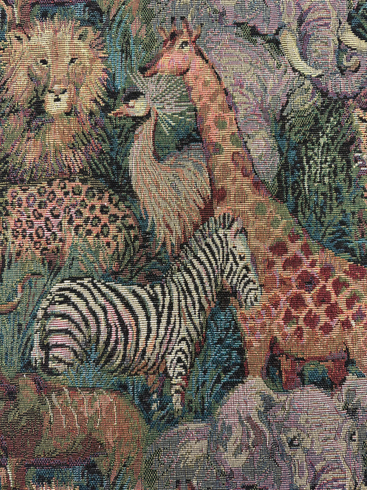 Safarin eläimet, gobeliini.