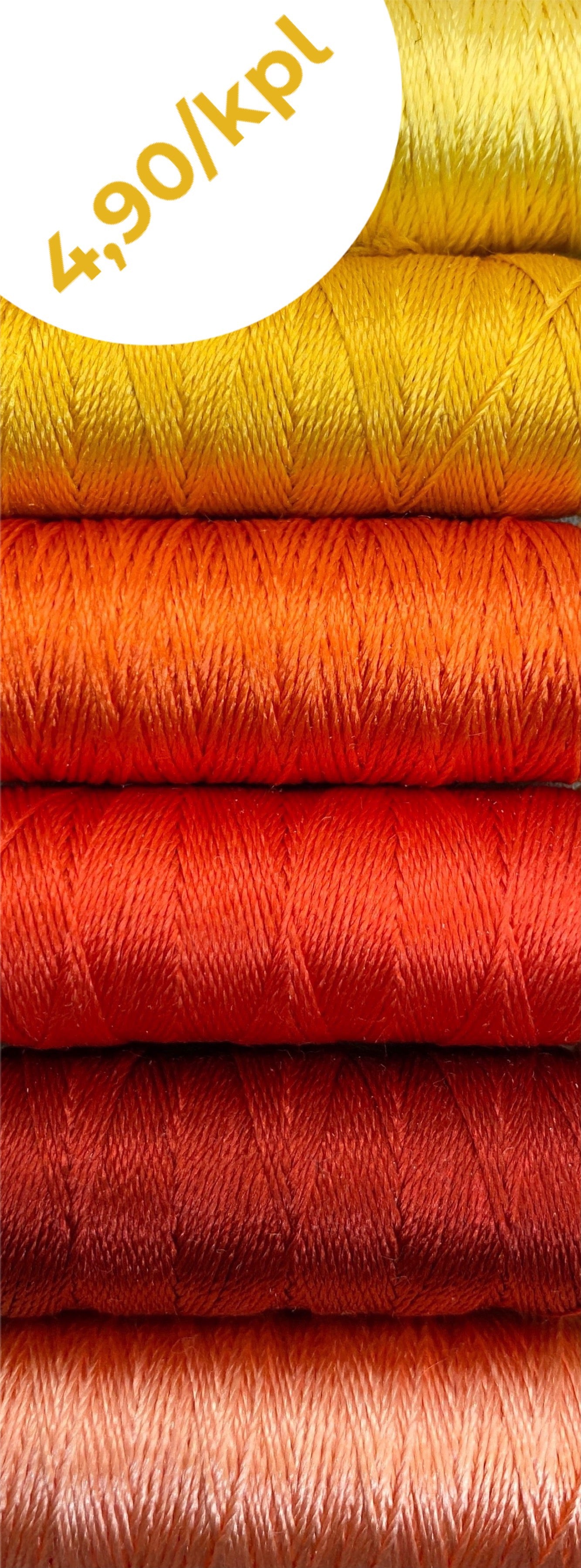 Silkkilanka punaiset ja oranssit sävyt, 20 m, paksuus 30