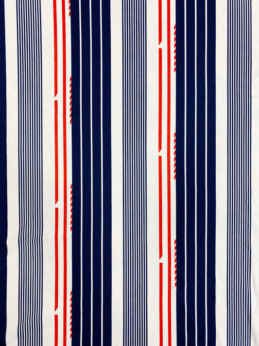 Navy stripes, neulos, polyester