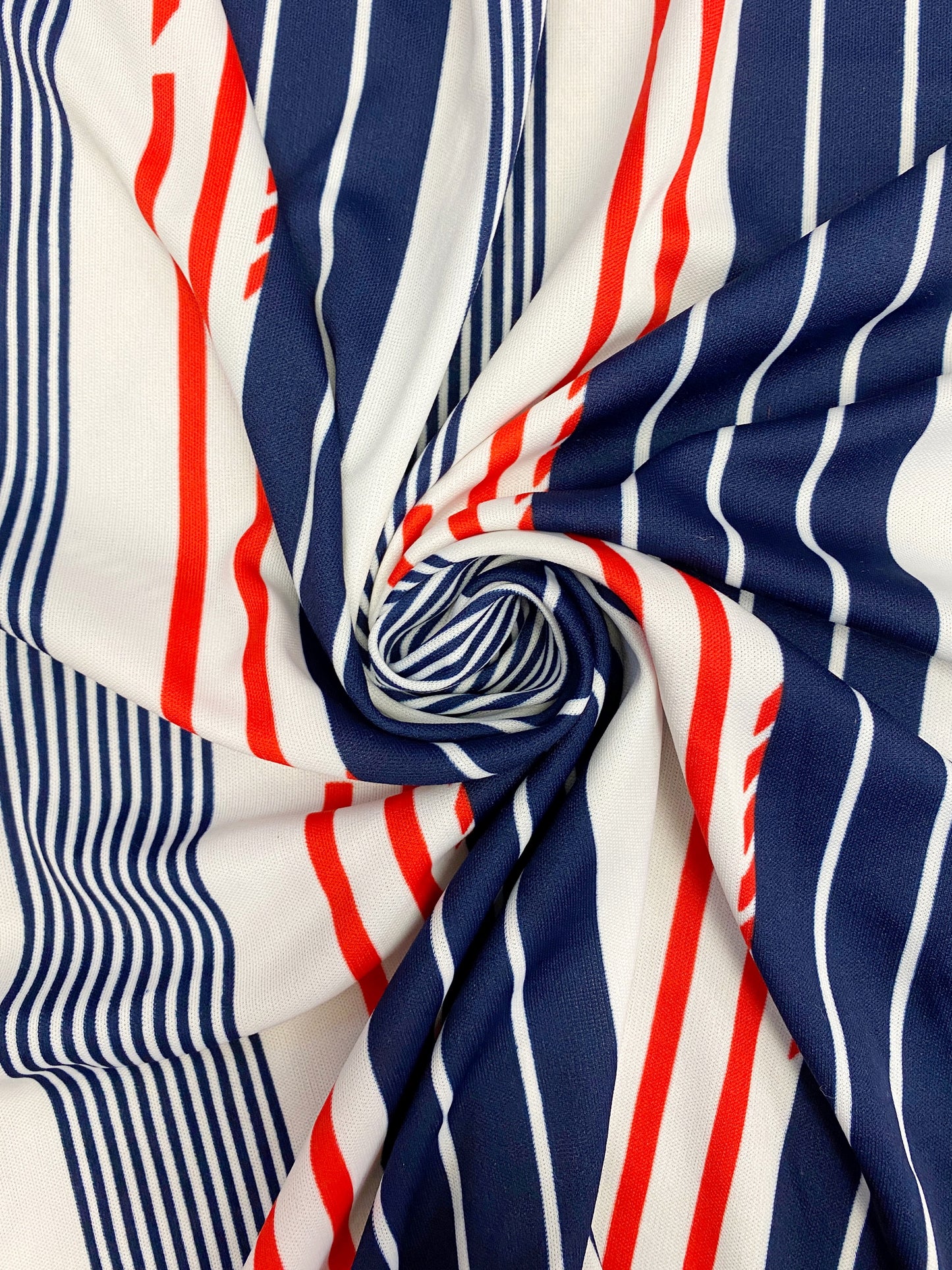 Navy stripes, neulos, polyester